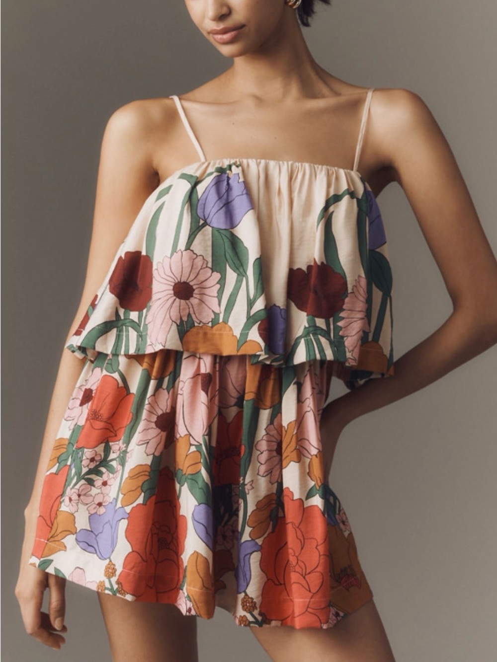 NWT Anthropologie Tiered Floral Mini Dress